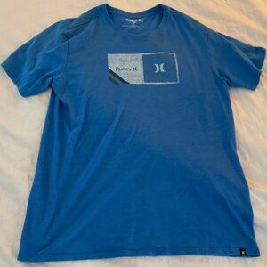 Hurley Vintage Mens Light Sky Blue T-shirt Size L Beach California Surfing Skate